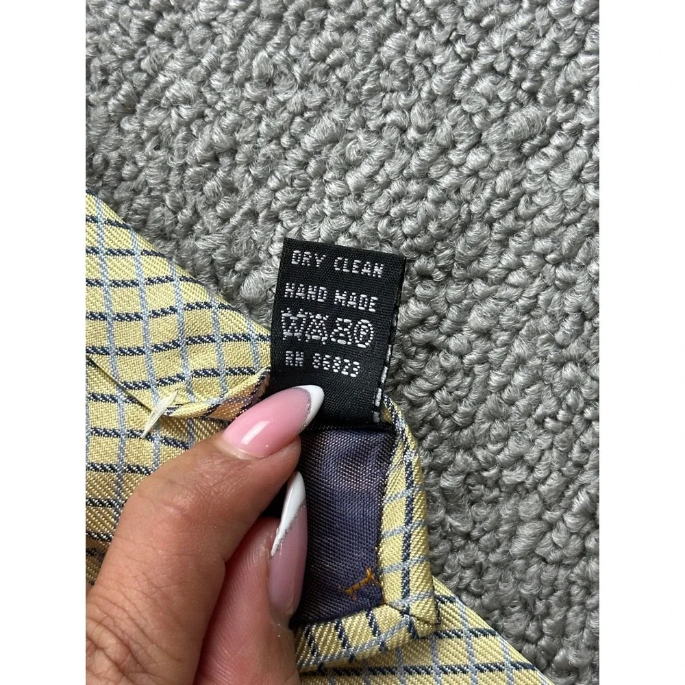 Valerio Garati Men Necktie Yellow Blue 100% Pure Silk Handmade Korea Made Luxury